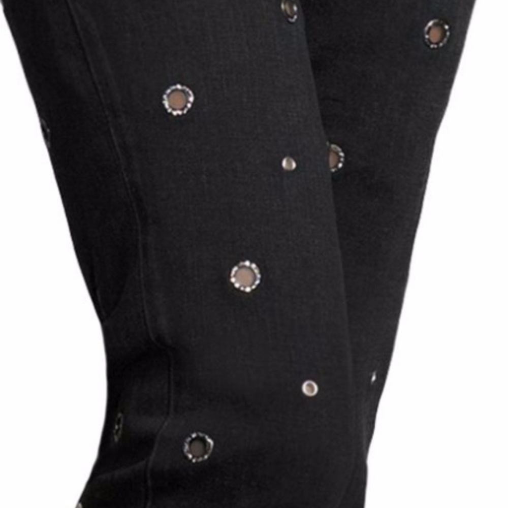 HUDSON New Jeans Crystal Jewel Grommet Pants USA BLACK Womens Sz 29, 30 - Picture 6 of 9